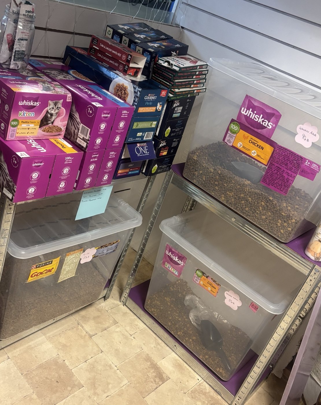 Whiskas, Gourmet, Purina and other cat food at WLD Pet Shop